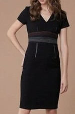 DIANE VON FURSTENBERGShort-Sleeve Tailored Sheath Dress Topstitching Size 8