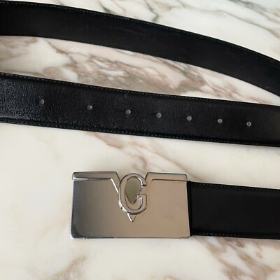 GIANNI VERSACE belt black leather with GV logo size 95/38  display picture 2