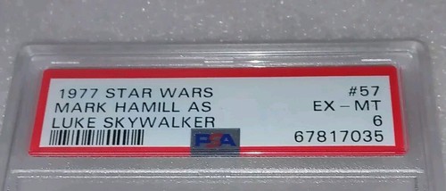 1977 TOPPS STAR WARS MARK HAMILL AS LUKE SKYWALKER #59 ( PSA Ex-mt 6) - Picture 3 of 3