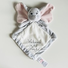 Disney Dumbo White & Grey Elephant Baby Comforter Blankie Welcome To The World