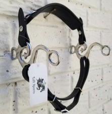 New Hackamore Bitless Horse Bit English Western Adjustable Original LeatherBlack