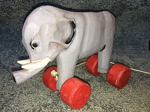 wooden elephant pull toy