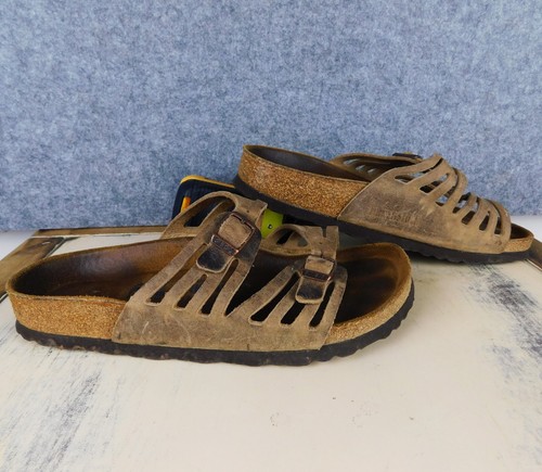 BIRKENSTOCK Sandals GRANADA Strappy BROWN Soft Footbed Leather Sz 37 Womens US 6 - Picture 2 of 8