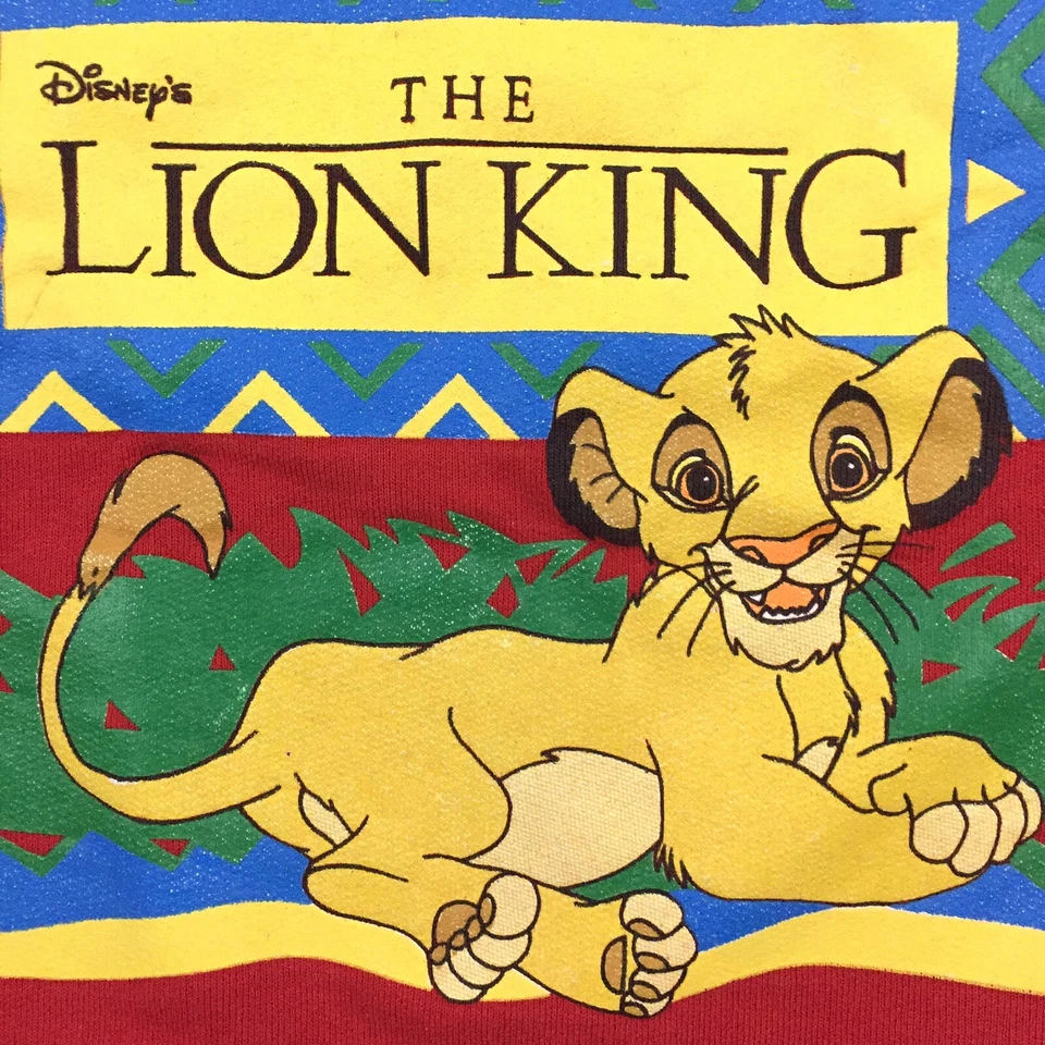 Sudadera De Colección Años 90 Rey León Simba Juvenil Cuello Redondo Disney EE. UU. Película Logo Niños M Foto 3 de 4