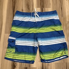 O Neill Men s Board Shorts Size 38 Blue Green White Stripes