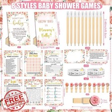Funnymoom 426pc Floral Baby Shower Games Pack 8 Games Set