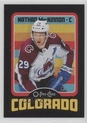 2024-25 O-Pee-Chee Retro Black Border 83/100 Nathan MacKinnon #1 5q7