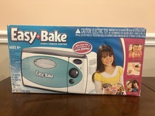 VTG Hasbro 2007 Easy Bake Oven White Teal/Turquoise Open Box Age 8 And Up