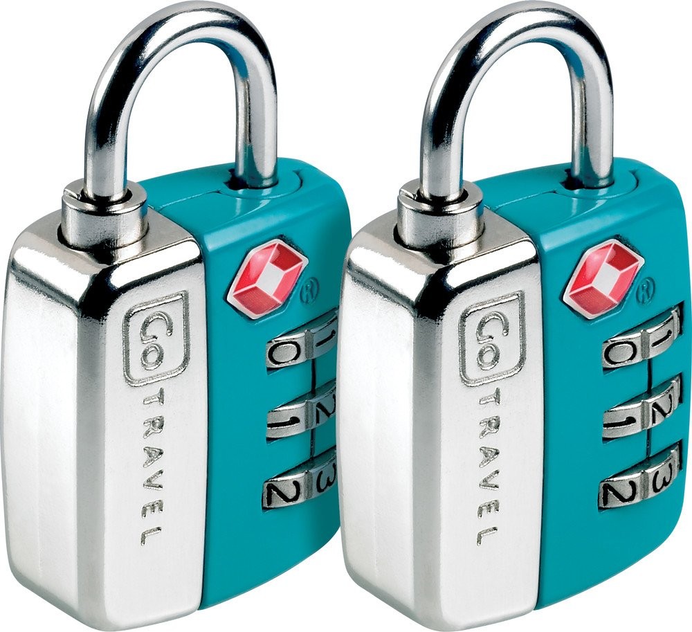 Go Travel Sentry® TSA 3 Dial Combination Luggage Padlock - Twin Multicolour