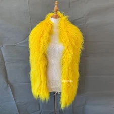 Women's Warm Faux Mongolian Lamb Fur Scarf Long Curl Fur Shawl Wraps Winter Neck