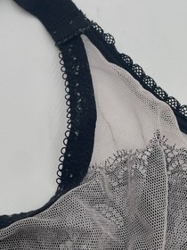 Lise Charmel Women's Black Sheer Embroidered Full-Figure Lace Bra Size 34G