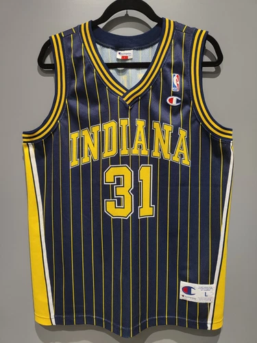 Rare Vintage REGGIE MILLER Indiana Pacers Jersey 1997 - 2004 Champion NBA Size L - Picture 1 of 8