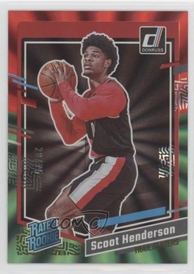 2023 Donruss Rated Holo Red & Green Laser 20/75 Scoot Henderson Rookie RC 10yl