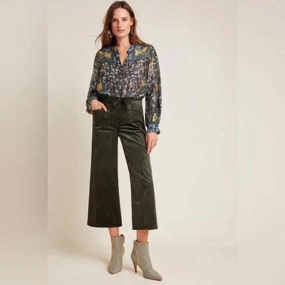 Paige Sutton Ultra High-Rise Corduroy Wide Leg Pants Size 26