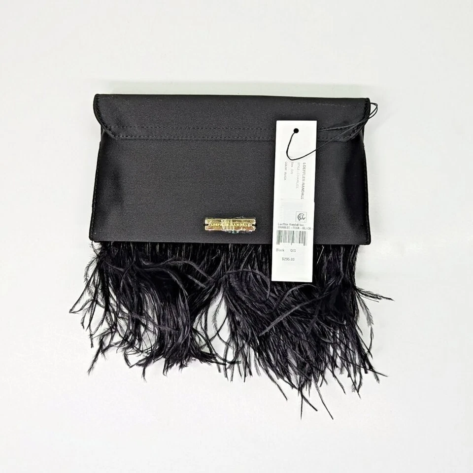 Bolso sin asas Loeffler Randall para mujer Charlee con solapa de plumas (precio de venta sugerido por el fabricante $295) Foto 4 de 4