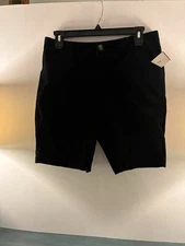 Lee Men's Black Chino Shorts Size 8 Medium Cotton Stretch Casual Walking Golf