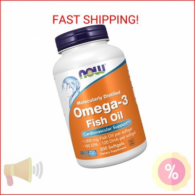 NOW Foods Supplements, Omega-3 180 EPA / 120 DHA, Molecularly Distilled, Cardiov