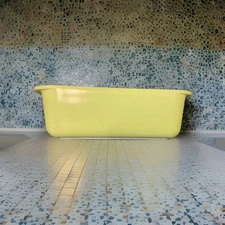 Vintage Pyrex 213 Lime Green 1.5 Qt Loaf Bread Pan Ovenware Made in USA 