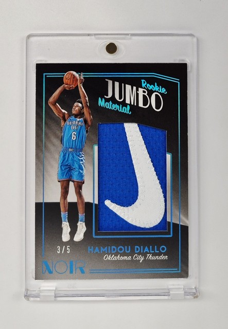 MINT #/5 NIKE SWOOSH RC LOGO PATCH 2018 Panini Noir Rookie HAMIDOU DIALLO OKC SP