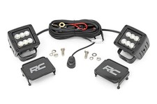 Rough Country 2 Black Series Square Cree Cube Led Lights Flood - 70133bl