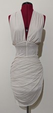 Zara Nude Draped Tulle Corset Bodycon Dress Size L