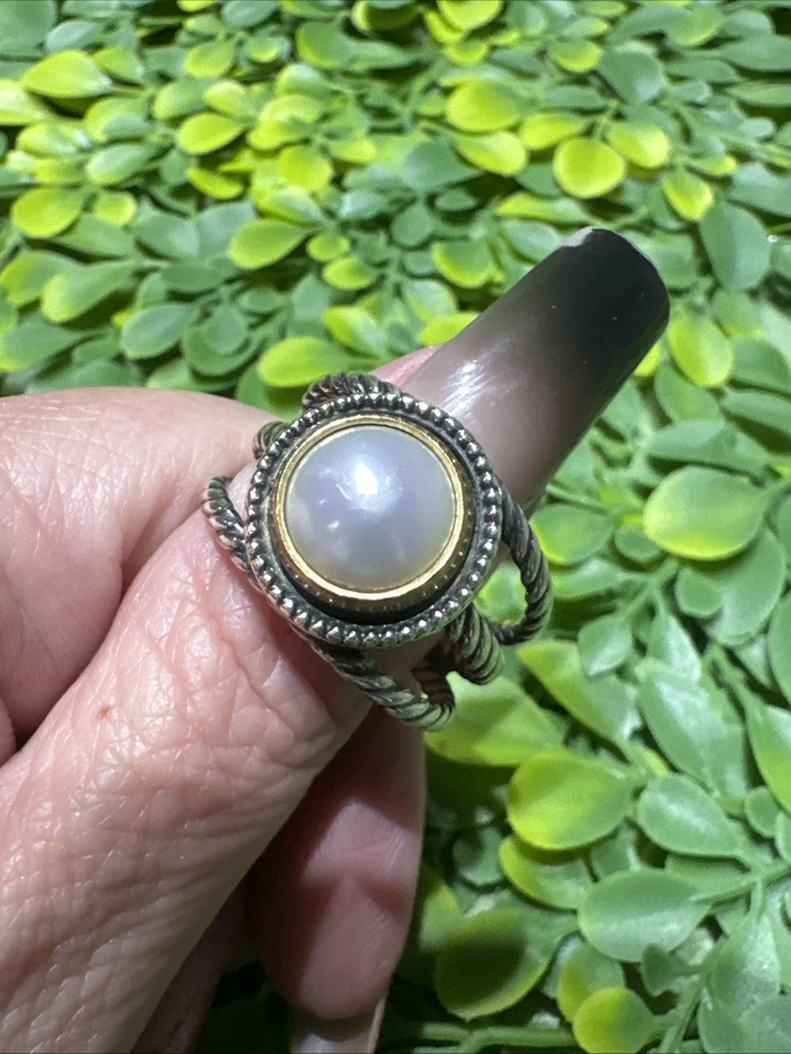 Anillo de piedras preciosas James Avery Marjan, tamaño 10 con perla cultivada media redonda de 10 mm Foto 4 de 4