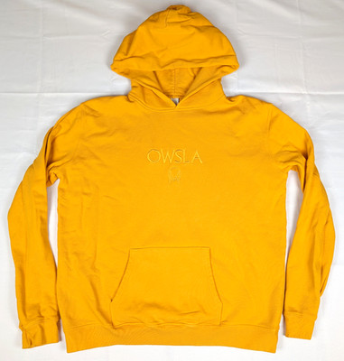 OWSLA Sweatshirt Hoodie Mens Size Large Yellow Skrillex Heavyweight Made In USA