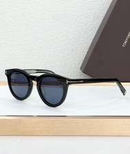 Tom Ford FT1325 47 23-145 Unisex Sunglasses Black Frame Blue Lens With Box