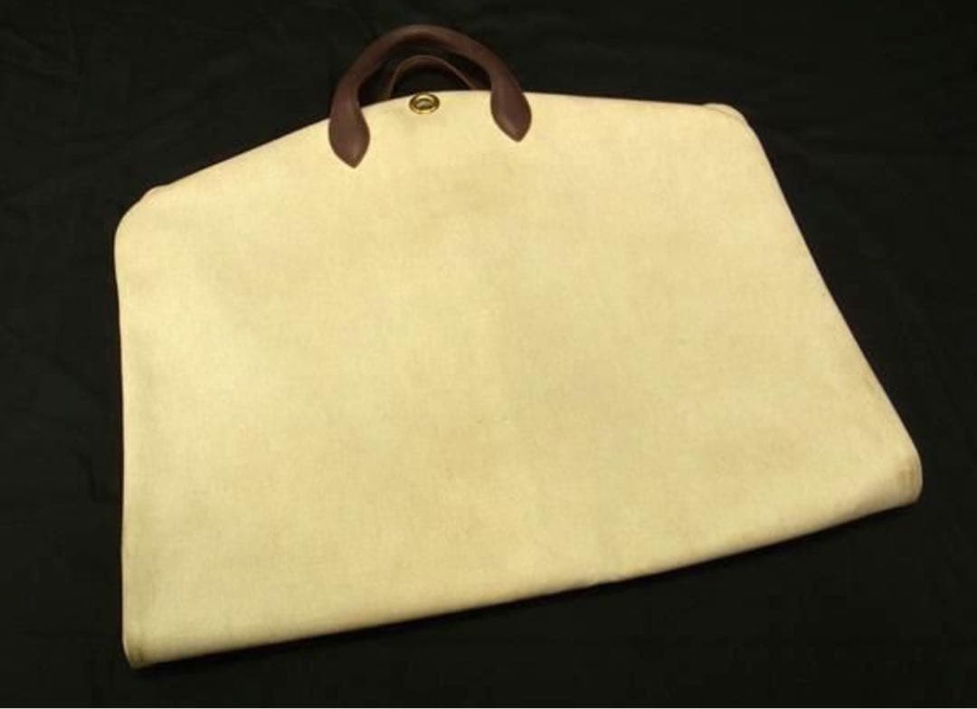Rare HERMES Garment Case Cover Canvas x Leather