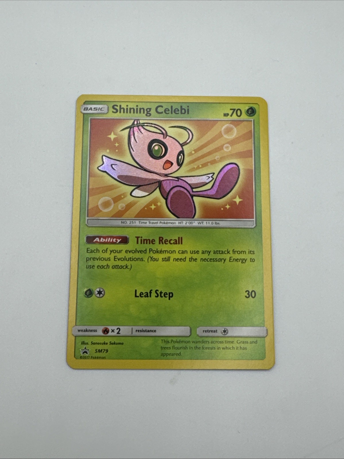 Pokémon TCG Shining Celebi SM79 Sun & Moon Black Star Promo Card NM Condition