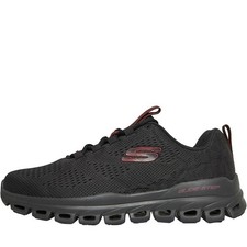 SKECHERS Mens Glide Step Fasten Up Trainers Black/​Red
