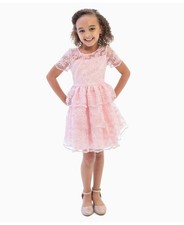 Rare Editions Girls Embroidered Soutache Dress Pink Size 4T New