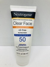 Neutrogena Clear Face Oil-Free Sunscreen SPF 50 Broad Spectrum 3.0 fl oz (88 mL) 3.11 per gallon
