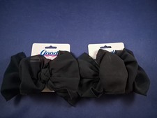  2 Vtg 1990's GOODY Black Hair Bow Spring Back Hair Barrettes 6" Pair 17FB-B