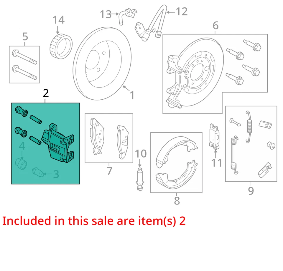 Pinza de freno trasera izquierda Ford Crown Victoria 2006-2011 JO0ZZ Foto 3 de 4