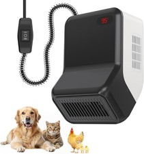 Heated Dog House  Chicken Coop Heater, 300W/600W, Safe  Quiet Winter Warmth