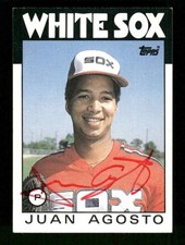 1986 Topps   657 Juan Agosto signed auto autograph  red sharpie JBN BXCP61