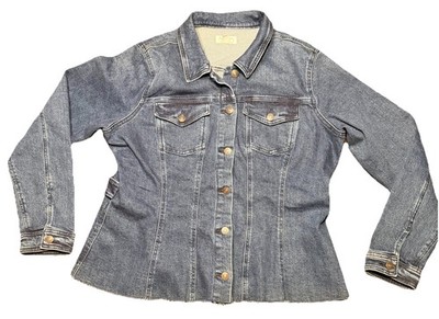 Sofia Jeans by Sofia Vergara Womens Peplum Denim Jean Jacket XL (16-18) EUC