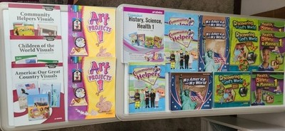 Abeka 1st grade LOT HomeSchool Books History Science Health  Readers Art Visuals