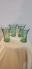 Vintage Coca-Cola- Heavy Flared Rim Green Libby Glasses - Set Of 4