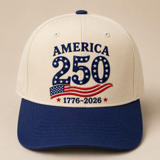 America 250th Anniversary Embroidered Hat 1776-2026 Patriotic USA Cap