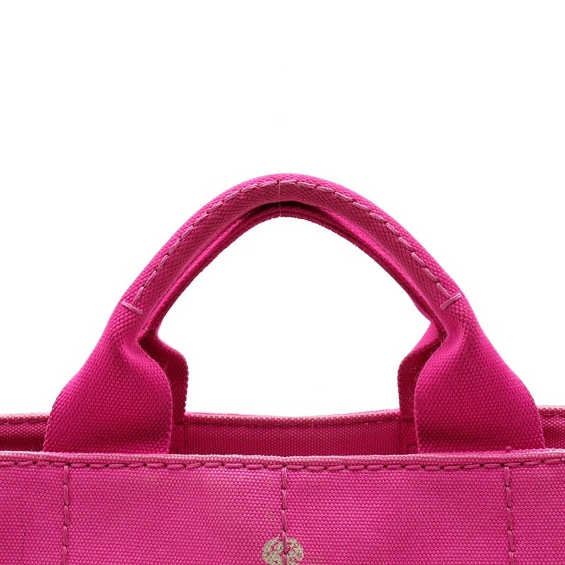 PRADA Canapa Tote TPM BN2439 Canvas Ladies Handbag Pink (FUXIA)  Used from japan thumbnail 2