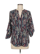 Collective Concepts Women Blue 3/4 Sleeve Blouse M