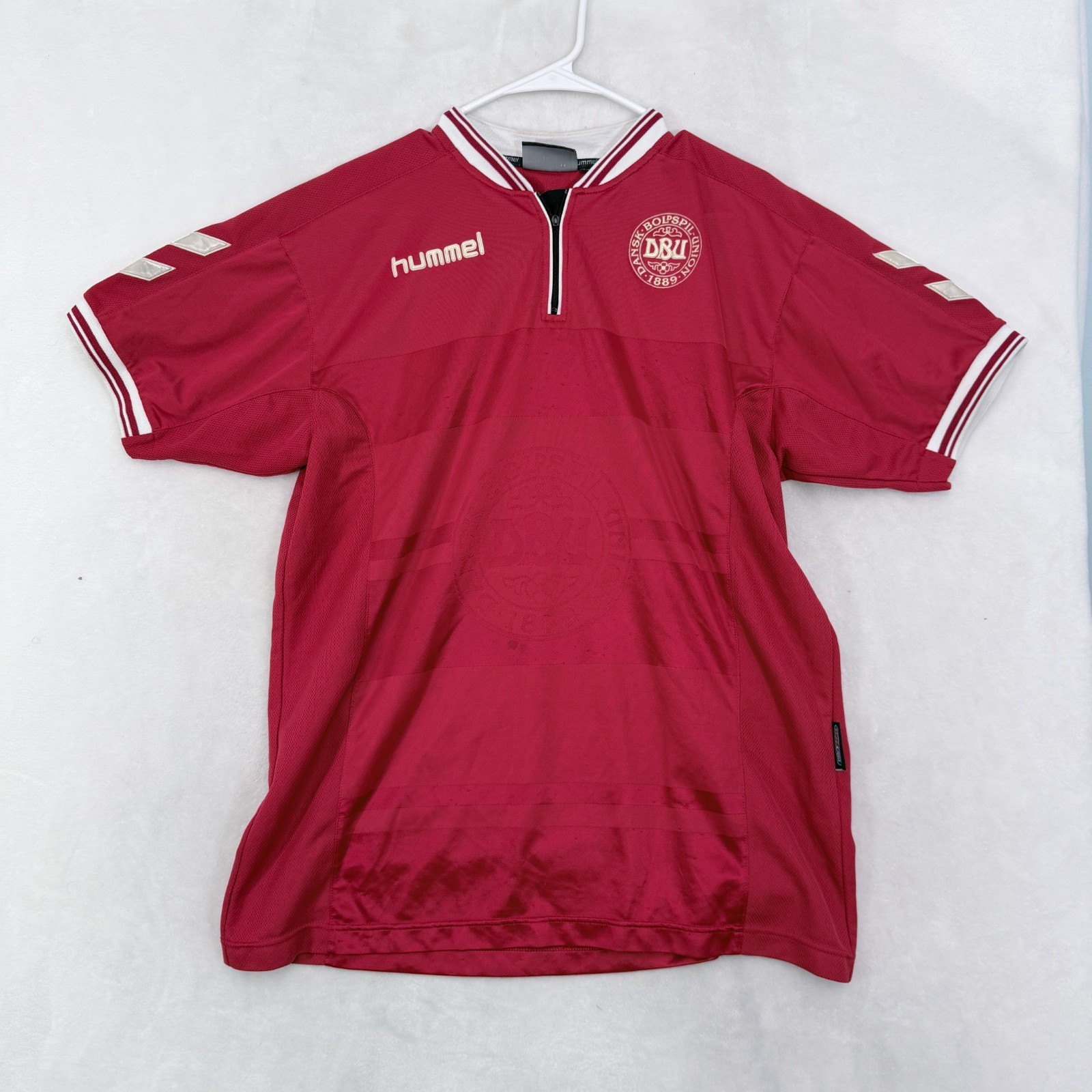 Vintage Hummel  Denmark National Soccer Jersey Mens XL Red Home 2000/2001