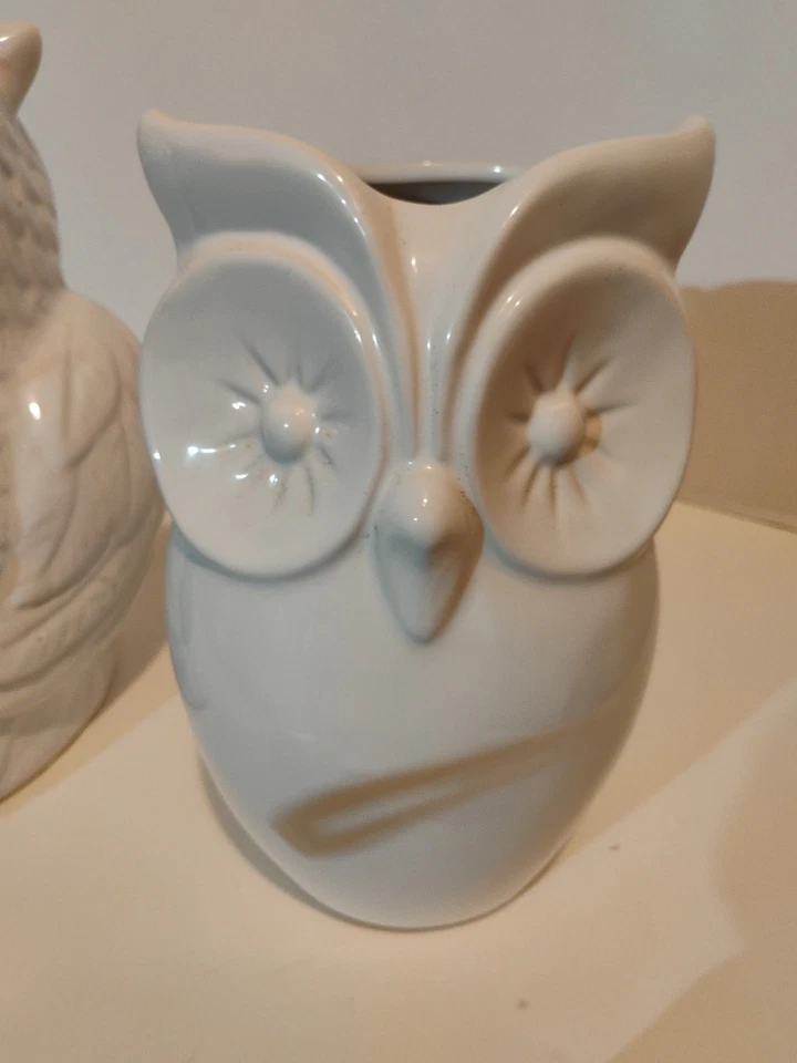 BÚHOS DECORATIVOS MACHO Y HEMBRA PIÑAS WORH CERÁMICA Foto 4 de 4