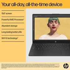 HP 15,6 Zoll Laptop AMD Ryzen 3 8GB RAM 256GB SSD Windows 11 schwarz 15-fc0045na – Bild 2