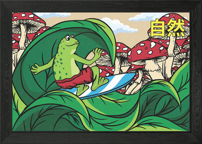 Cottagecore Aesthetic Frog gerahmtes Wandbild Poster Leinwanddruck Bild