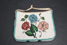 ATQ Plateau Nez Perce Native American Floral Fully Beaded Purse Flat Bag Pouch-
