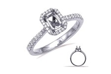 Women Engagement Semi Mount Ring Setting Cushion 7x5 mm 925 Silver