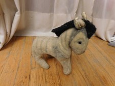 Vintage Antique 10" Mohair Zebra Possibly Steiff Stuffed Toy
